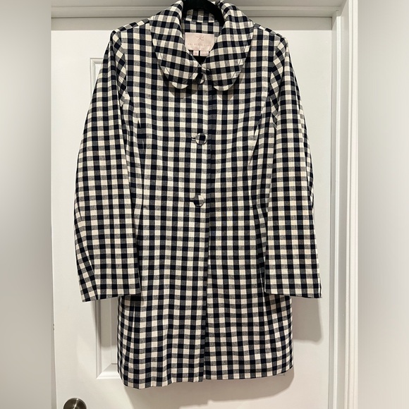 Gal Meets Glam Erin Coat - Navy/White Checked - Picture 4 of 9